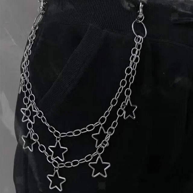 Chaîne De Pantalon En Forme De Lune Multicouches Métal Punk Hip-Hop Pour Femme - Porte-Clés Et Ceinture Style Rock