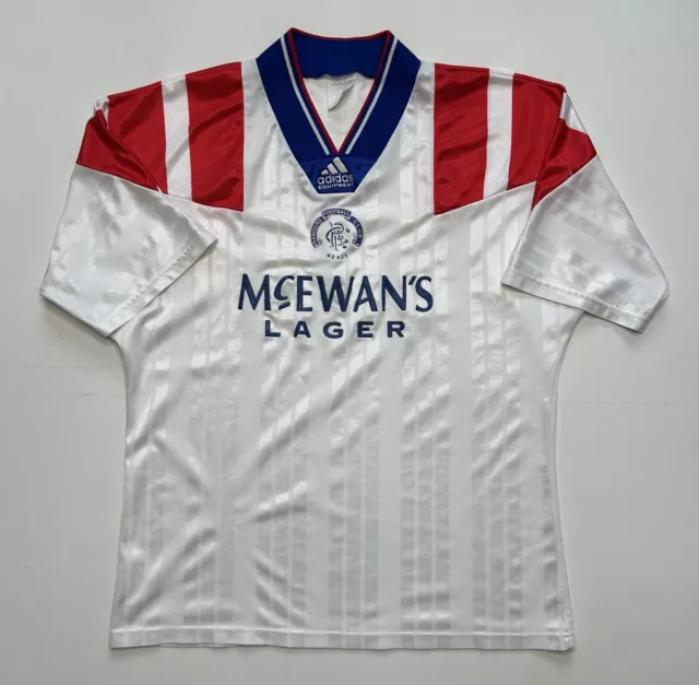 ORIGINAL RANGERS 1992/93 Away Football Shirt MEDIUM ADIDAS VGC Rare