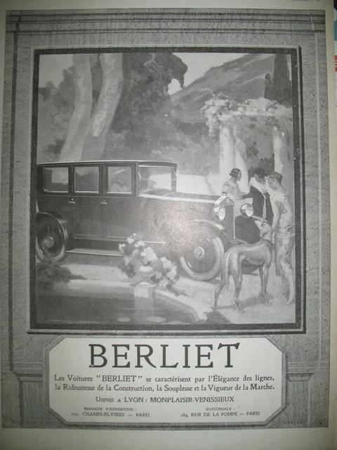 Publicite De Presse Berliet Automobile Elegance Et Robustesse French Ad 1925