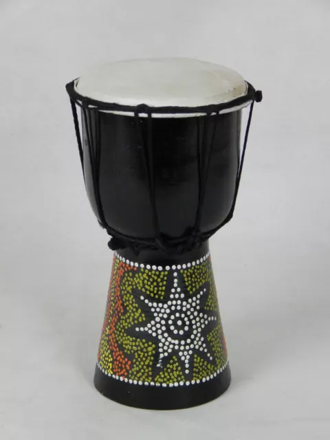 Djembe Trommel Bongo Afrika Holz bemalt Drum Instrument Rhythmus Percussion 25cm