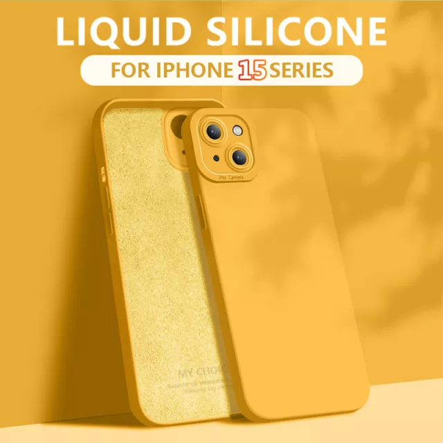 Liquid Silicone Case For iPhone 15 14 13 Pro Max 12 11 XS XR 8 7 Slim Soft Cover