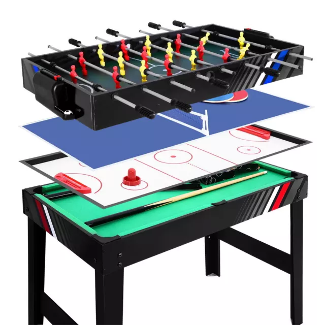 4-In-1 Soccer Table Pool Air Hockey Pool Game Foosball Football Tables Game 4FT