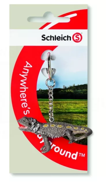 POGONA LIZARD KEY CHAIN RARE ITEM  by SCHLEICH LITTLE PETS FARM HORSE NEW K14675