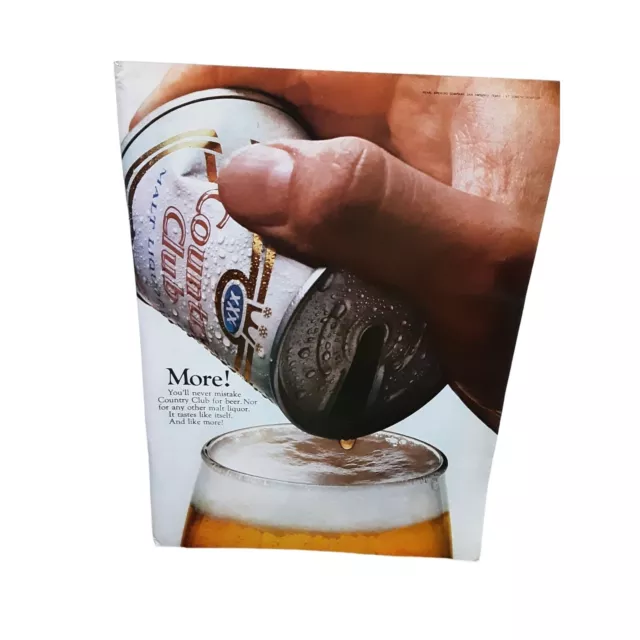 Vintage 1967 Country Club Beer Ad Original epherma