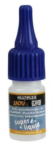 Multiplex Zacki2 Elapor Super Liquid/Dünnflüssiger ca-Sekundenkleber/1-01292