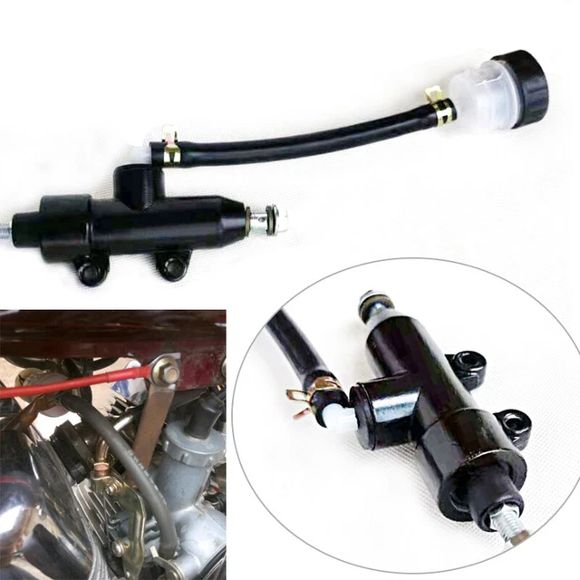 1× Motorcycle Large Plunger Rear Brake Master Cylinder W/Oil Cup Fluid Reservoir