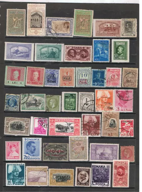 ROMANIA  - Lot of old stamps. MINT and USED