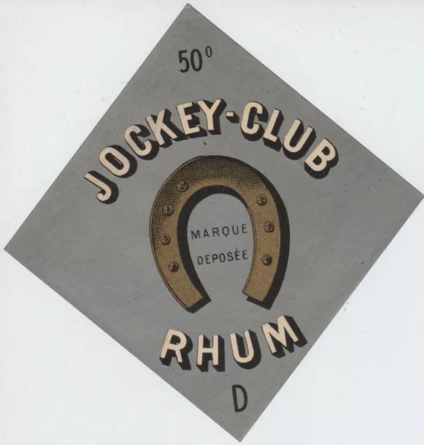 "RHUM JOCKEY-CLUB" Etiquette litho originale