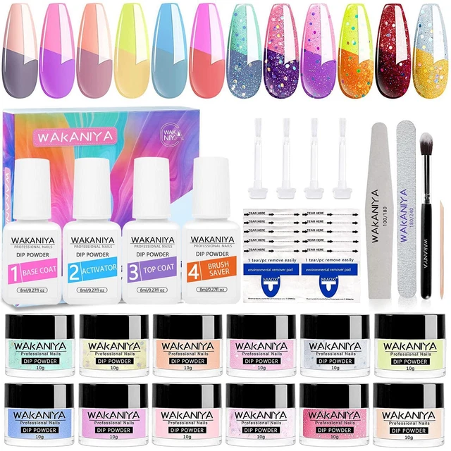 Kit de uñas en polvo de inmersión conjunto inicial de 12 colores puro