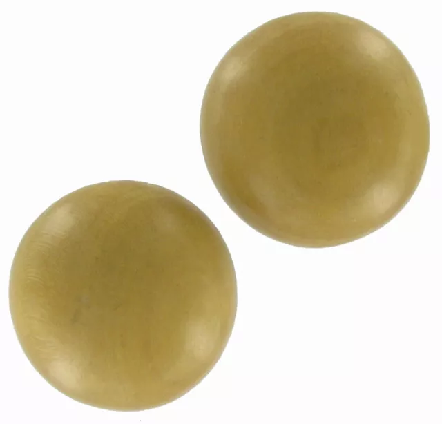 Natural Wood Tan Button Pierced Earrings 1" 2