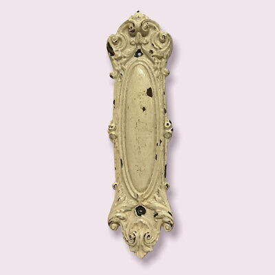 Antique Large 12” Louis XV Victorian Door Push Back Plate Entry Cast Bronze