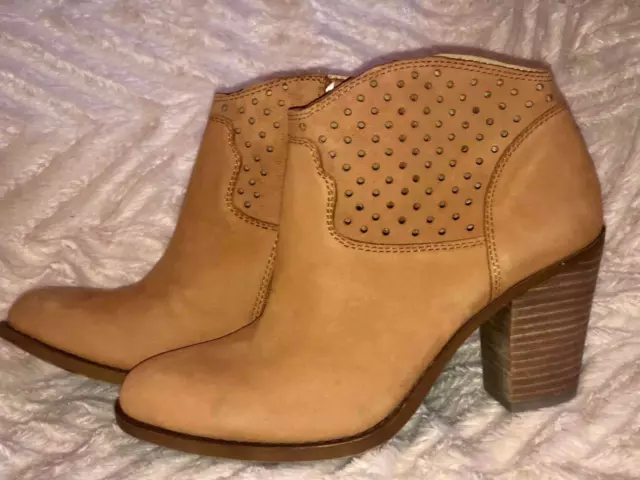 LUCKY BRAND sz 8 m / 38 - Caramel brown LEATHER 3" heel Boots ~ booties ELLER