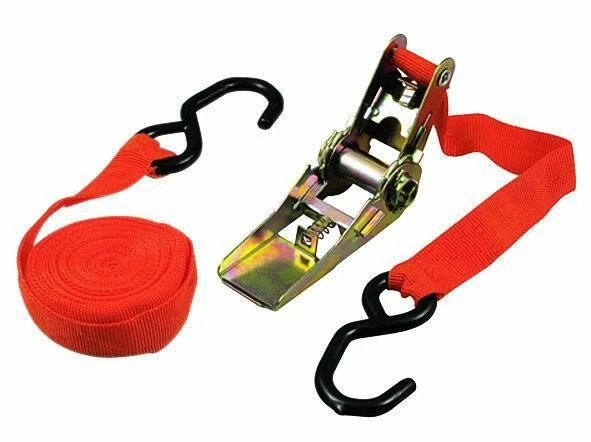 Cinghia A Cricchetto 4,5m - Fune Per Fermabagagli Con Ganci In Lega - Colore Arancione - Foto 5