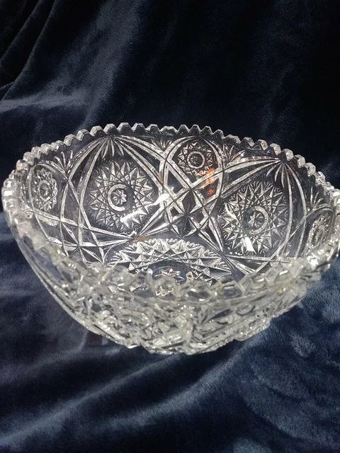 Vintage American Brilliant Beautifully Cut 24% Lead Crystal Round Dish Bowl