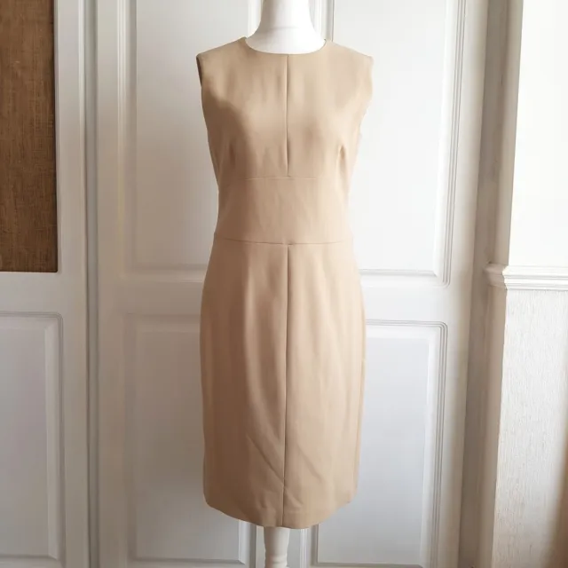 MAX MARA Vintage UK Size 14 Zipped Sleeveless Wool Blend Dress