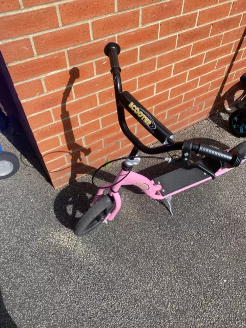 Homcom Push Scooter Teen Kids Stunt Bike Ride On With 12" Eva Tyres Pink