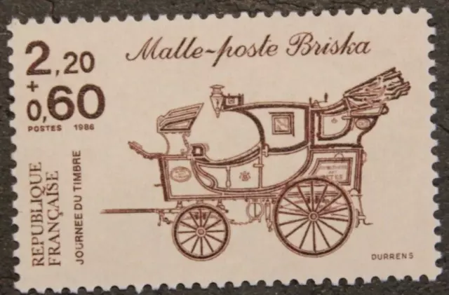 Timbre - FRANCE - Journée du timbre Malle-Poste Briska - 1986 - Neuf ** - YT2410