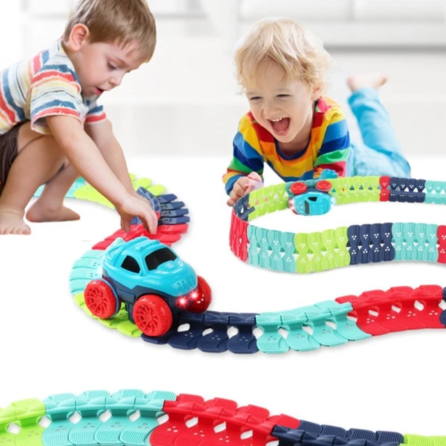 Puzzle Toy Building Blocks Racing Vehicle Rail Car Kids Toys Roller Coaster