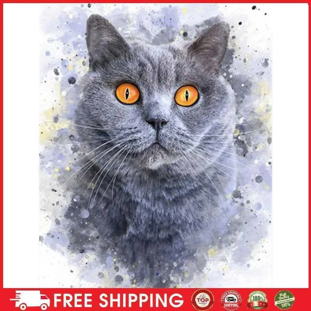 5D Hágalo usted mismo Kits de Pintura de Diamantes Gato Taladro Redondo Completo Decoración de Pared Arte Artesanía Mosaico