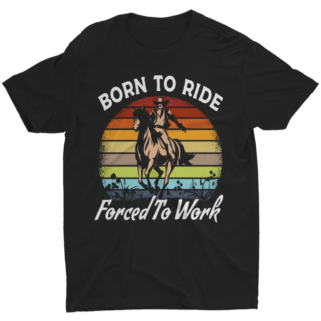Retro Ride Cowboy Western Rider Riding Horse Racing Men T-Shirt Horseback Tee