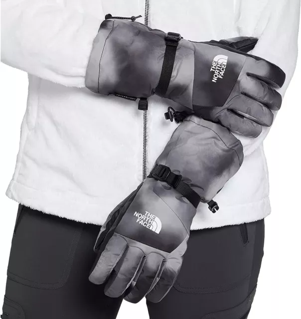 The North Face Womens Grey/Black Montana Fleece Etip Gloves  Sz Large L 7371-6