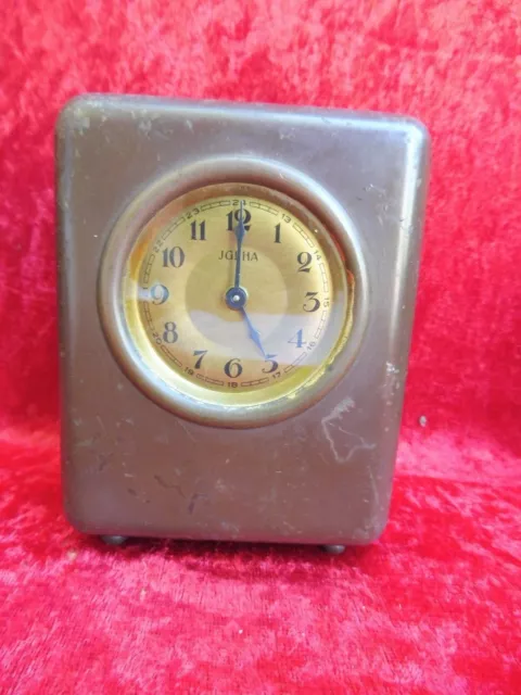 schöne ,alte Spardose__Uhr__Metall__ um 1920 __