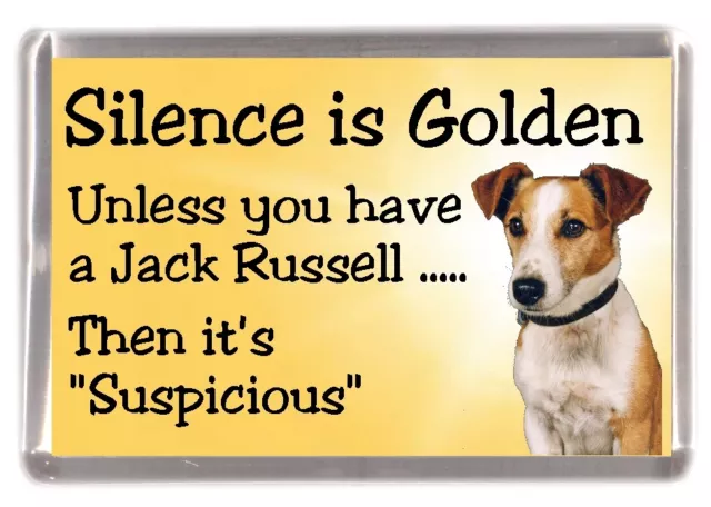 Jack Russell Terrier Dog Fridge Magnet "Silence is Golden ........" by Starprint