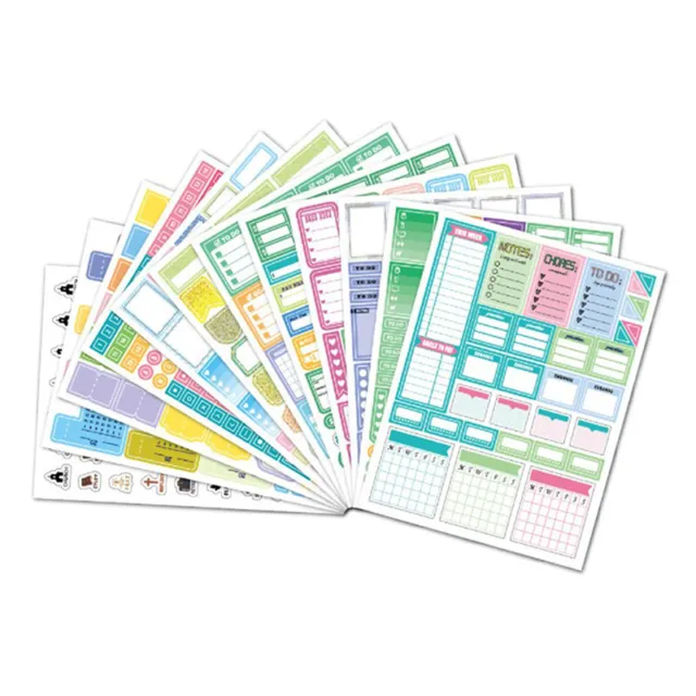 12pcs Planner Stickers Pack Scrapbooking Bullet Journal Supplies StickersAGLN