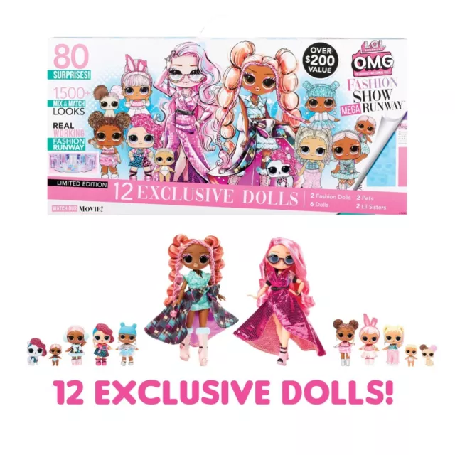 LOL Surprise OMG Fashion Show Mega Runway Playset 12 Dolls 80 Surprises New 3