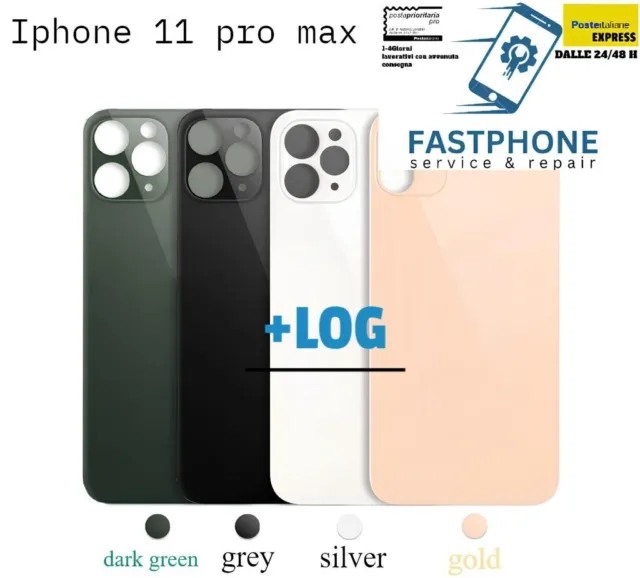 Back Cover Vetro Scocca Posteriore Per Iphone 11 Pro Max Big Hole Foro Largo!!!