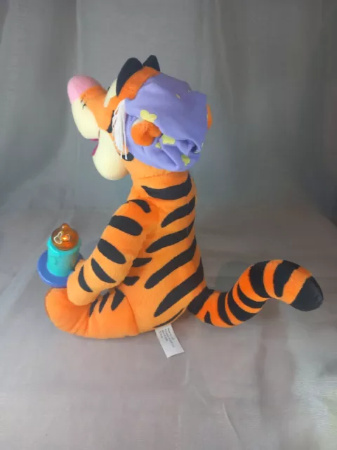 Vintage 1998 Disney Winnie Pooh Tigger Zündkerze Bett Zeit Plüschtier 10"" 3