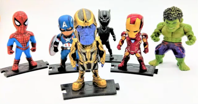 Avengers Figuren-Set (Iron Man, Captain America, Spiderman, Hulk, Black Panther)