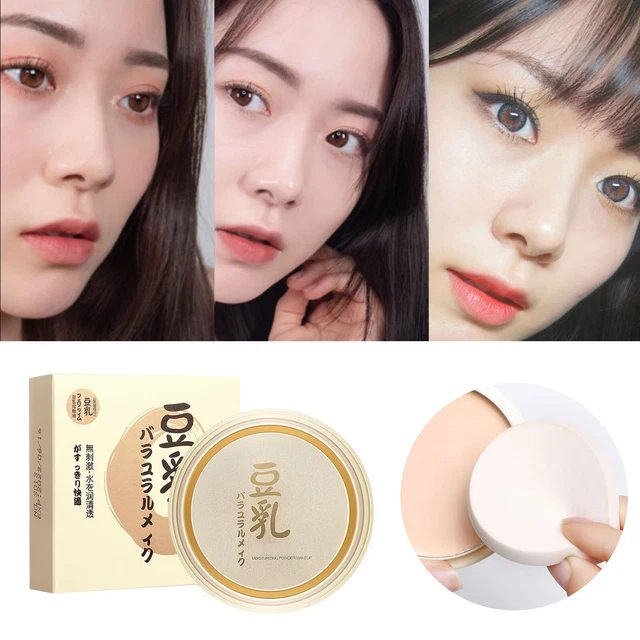 Rímel de leche de soja transparente prensada aceite de larga duración control facial pastel
