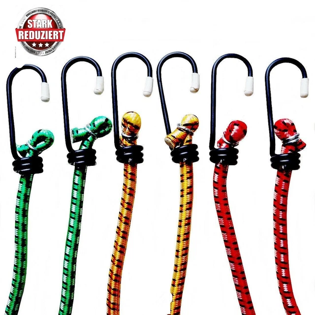 Spanngummi Gepäckgummi Gummispanner 6er Set 35-65cm Transport Gepäckspanner