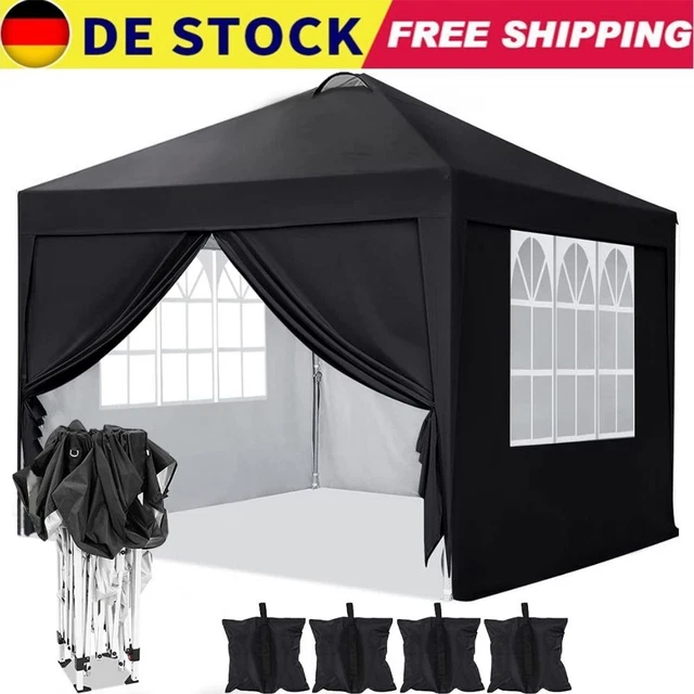 Pavillon 3x3 m Wasserdicht Faltpavillon Pop Up Partyzelt Gartenzelt 4 Sandsäcke