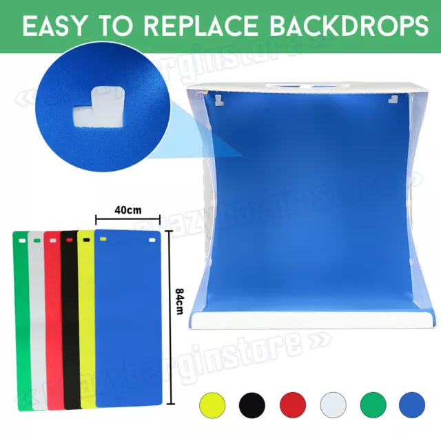 Photography Bi-color LED Light Tent USB Studio Video 6x EVA Backdrops Cube Box 3