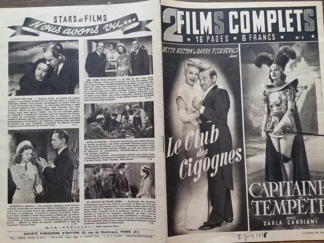 FILM COMPLET 1948 N 104 " CAPITAINE TEMPÊTE"  avec CARLA CANDIANI.