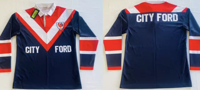 SYDNEY ROOSTERS Rugby League NRL Team Retro Classic City Ford Jersey Size L BNWT