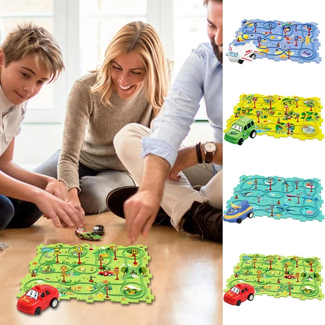 DIY Assembling Electric Trolley,Children's Educational Puzzle Track Car Play-Set