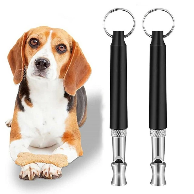 Juego de pipas profesional de entrenamiento para perros de 2 piezas sonido ultrasónico retroceso remoto