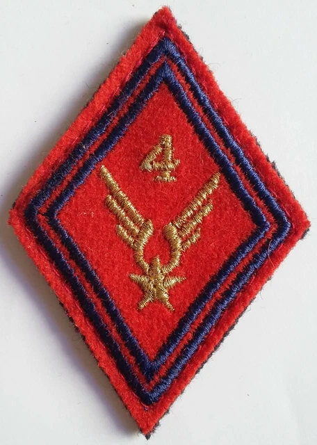 Patch ALAT 4° Régiment Hélicoptères - Insigne Losange Tissu Modèle 1945 Original