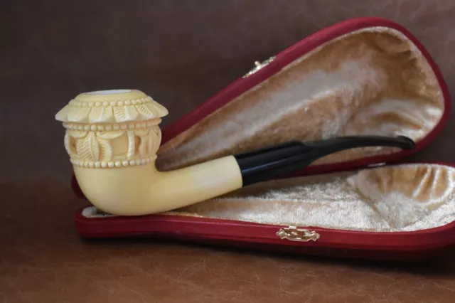 Ornate Topkapi Calabash Pipe New-block Meerschaum Handmade W Case#1287