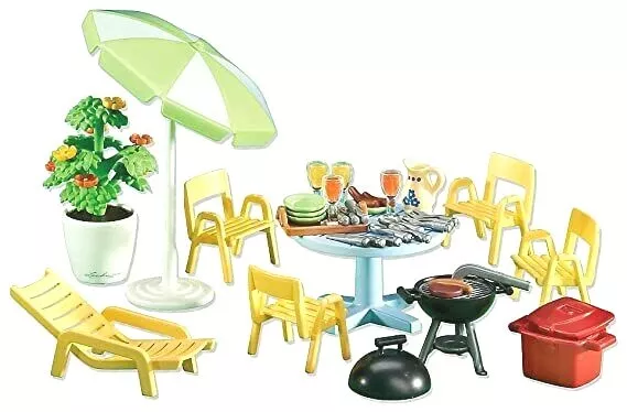 Playmobil Terrassenmöbel 6451 Neu & OVP Möbel Puppenhaus Grill Sonnenschirm