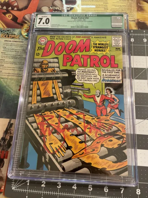 Doom Patrol #94 CGC 7.0 Signed By Brendan Fraser Robotman First Schematic 1965