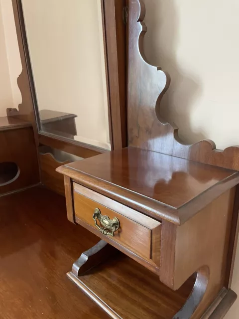 Antique Edwardian Inlaid Mahogany Triple Mirror Dressing Table 2