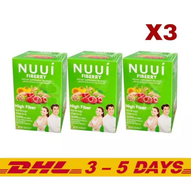 3 X NUUI Fiberry Ultimate Desintoxicación Dietética Sin Efectos Secundarios