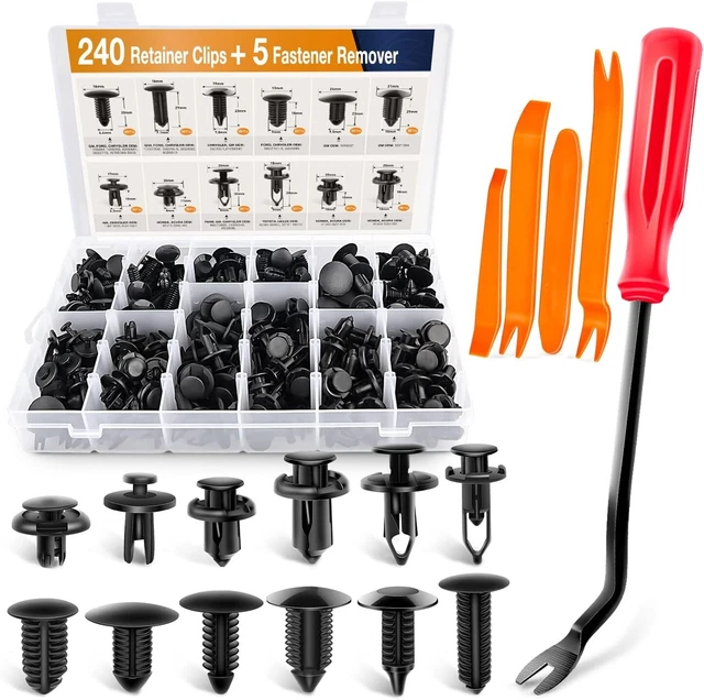 Push Retainer Clips, Door Trim Panel Kit 240pcs With Fastener Removal Tool Set