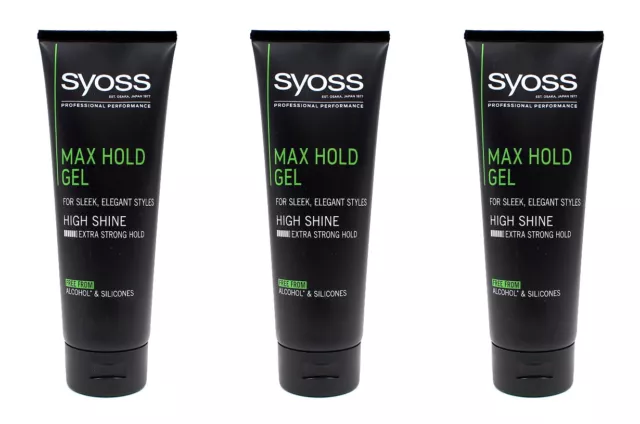 Syoss Max Hold Gel Haargel Extra Strong Hold , 3x250ml EAN4015100190540