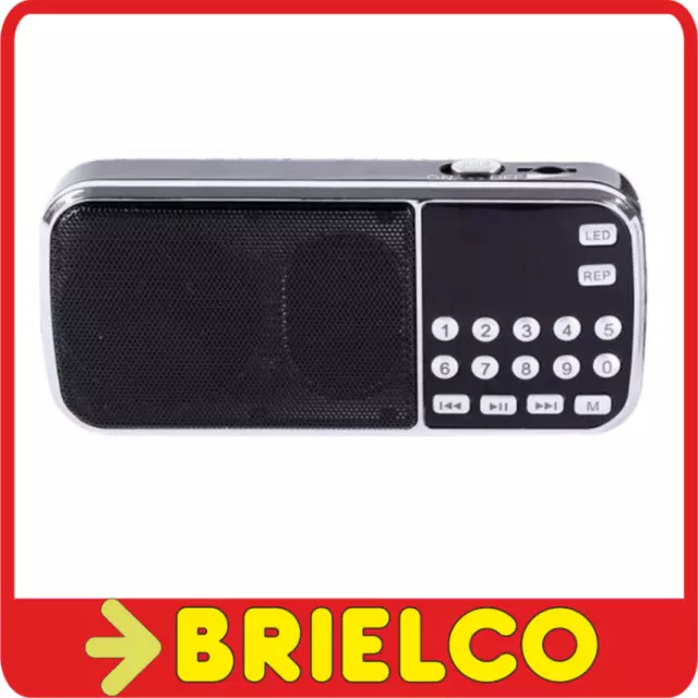 Radio Digital Recargable Con Altavoz Fm Mp3 Usb Micro Sd Linterna Led Bd9373