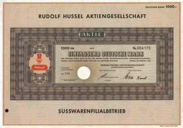 Hussel Süsswaren Douglas Holding 1962 Hagen Voswinkel 1000 DM Christ Juwelier